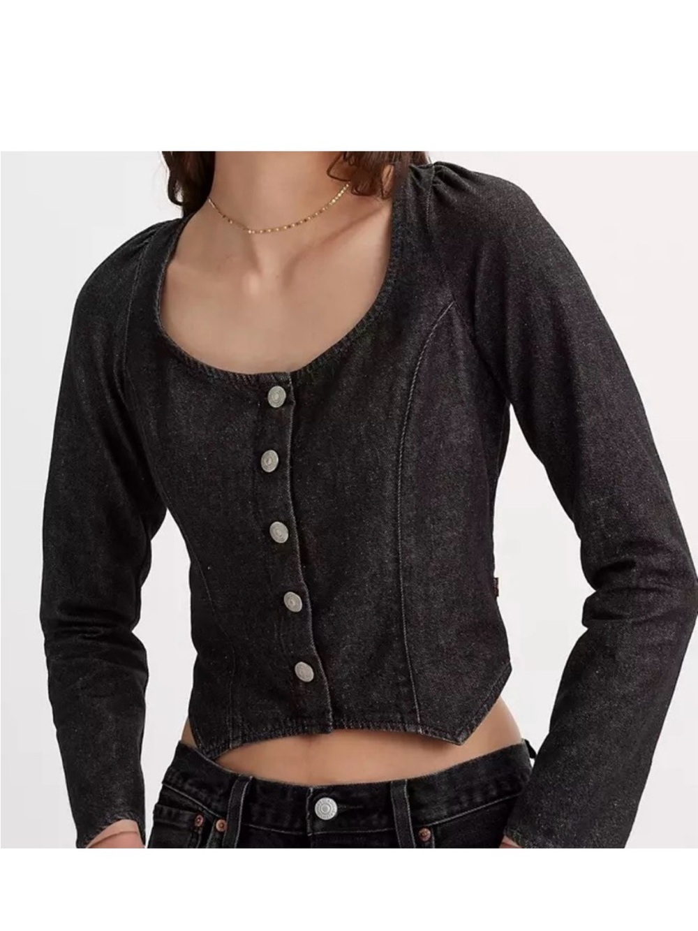 Levi’s corset top button down long sleeve women’s M